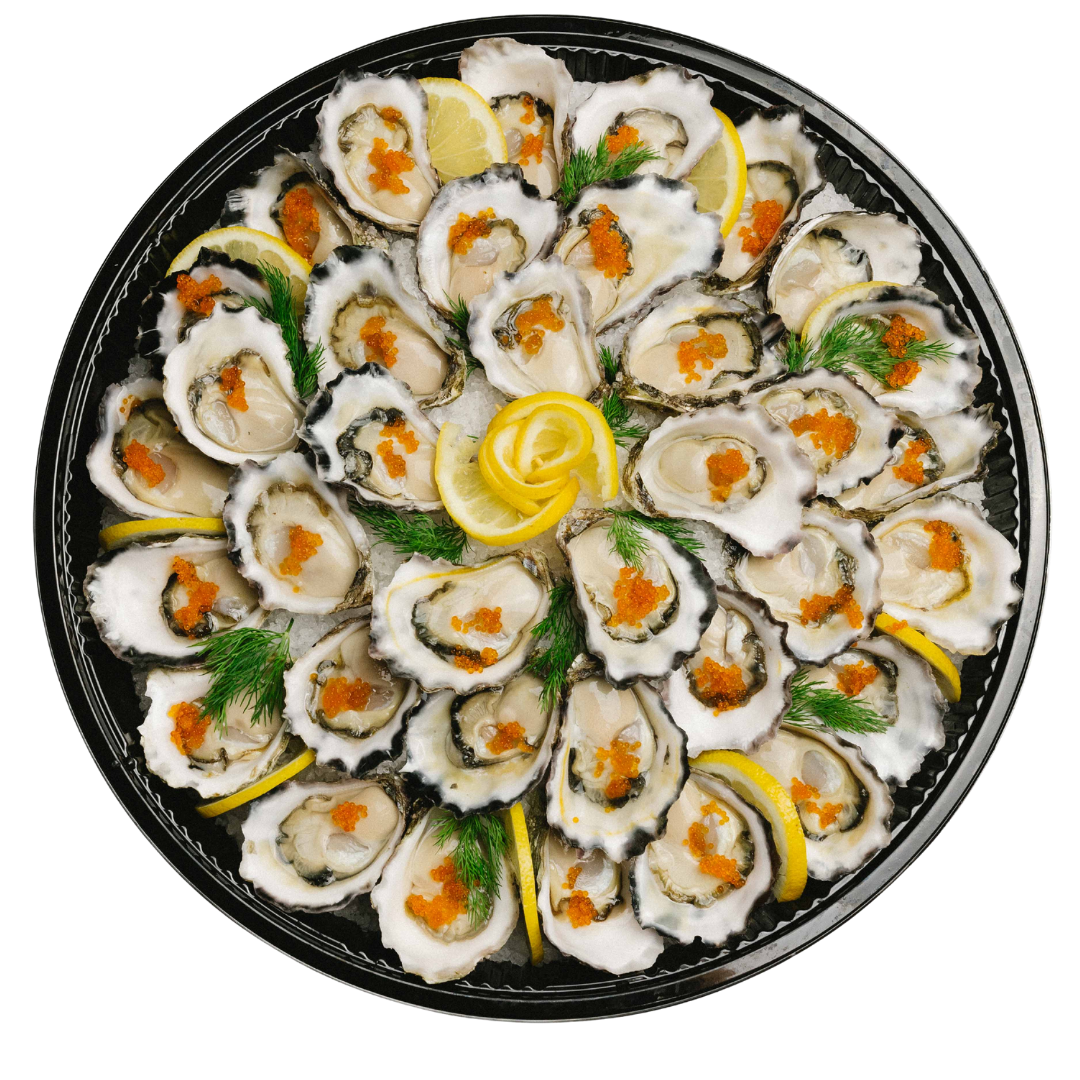 Large Oyster Platter with Flying Fish Roe